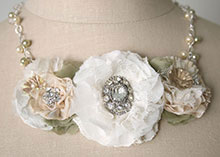 Wedding Gown Flower Statement Necklace