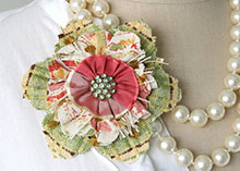 Bright Green and Red Brooch photo
