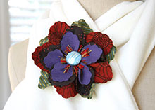 Ruby Red and Purple Flower Pin photo